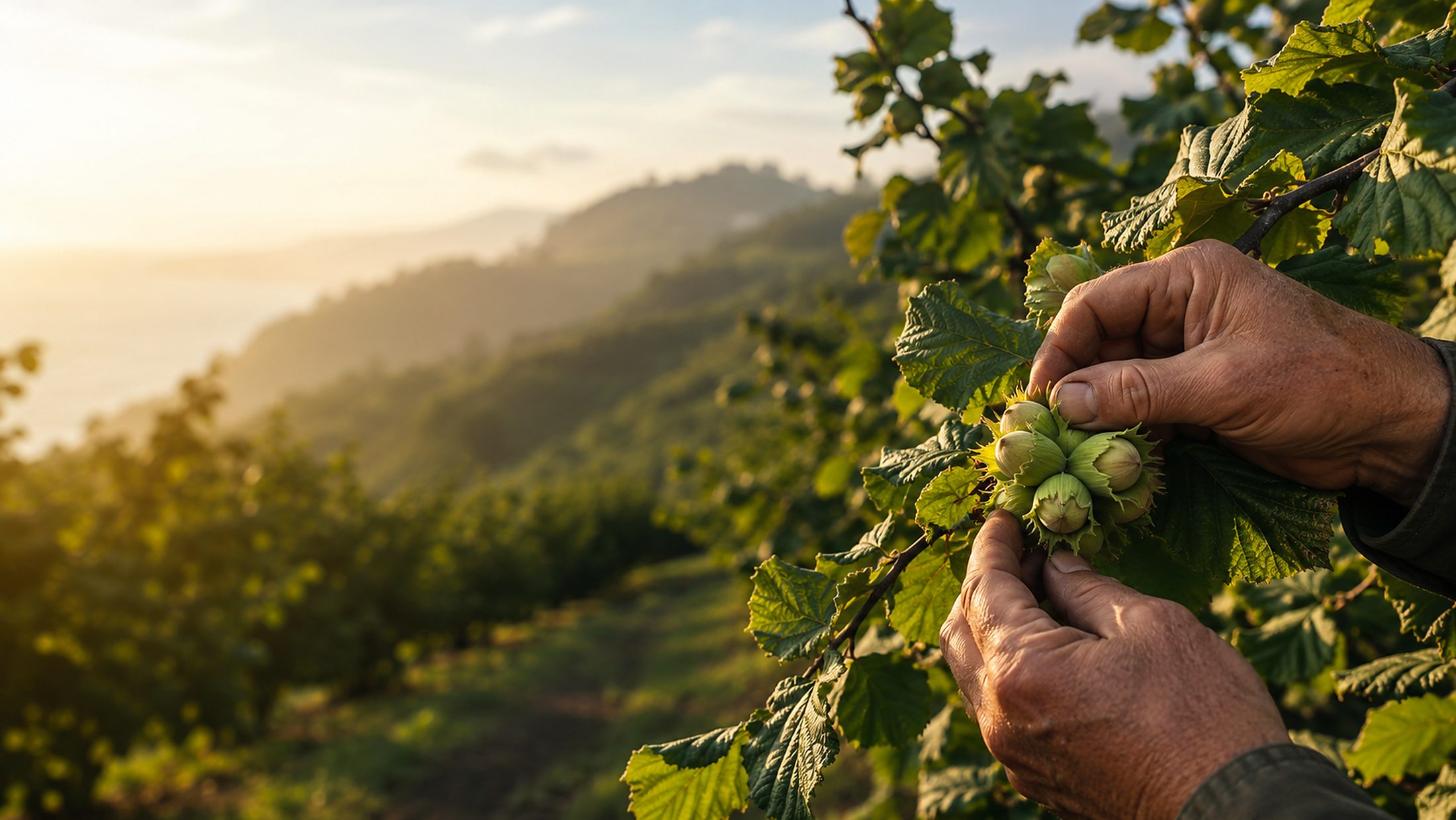 Hazelnut orchard in Giresun during harvest season