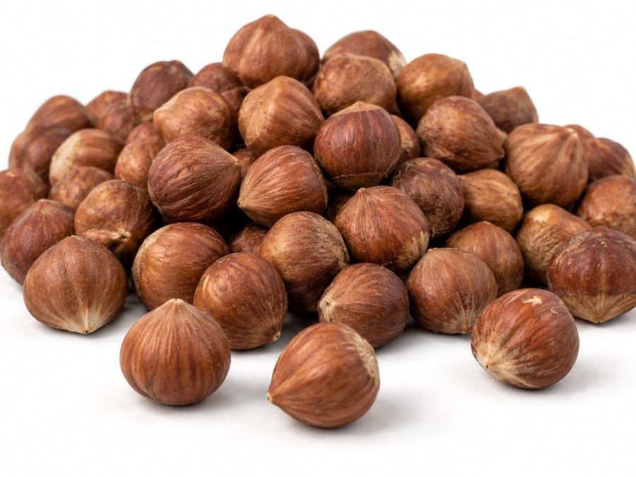 Raw hazelnut kernels with the thin natural skin intact, from Giresun